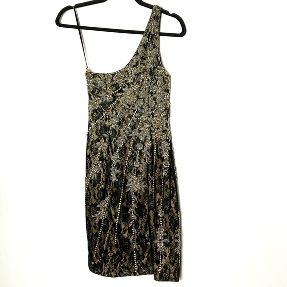 Sue Wong Nocturne Beaded One Shoulder Cocktail Dress 0 - Picture 5 of 8